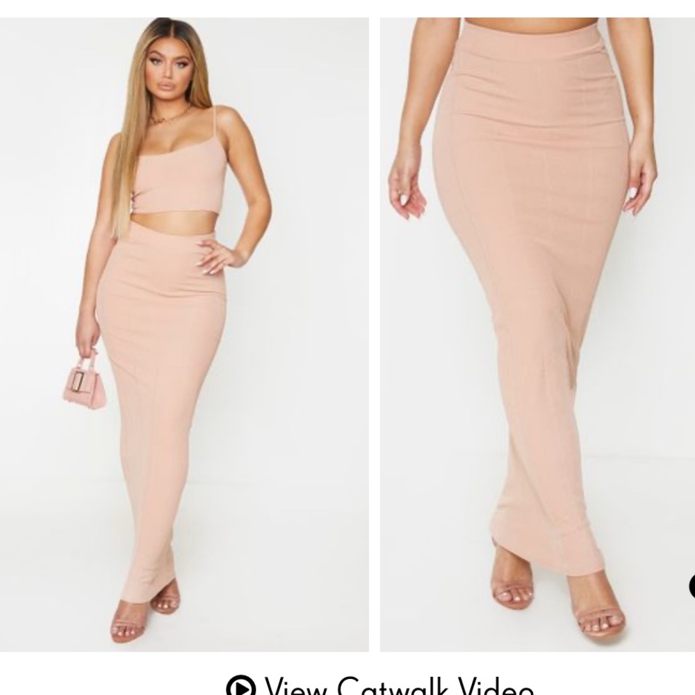 PLT CAMEL MAXI SKIRT